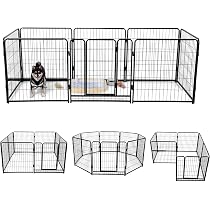Amazon | KIRATAKU 大型犬 サークル スチール製 ペットサークル 犬用